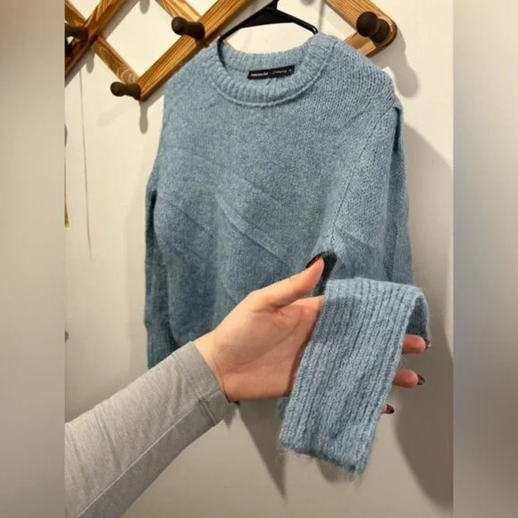 ANDERSSON BELL Roya Alpaca Puff Sleeve Sweater - Sky Blue - Picture 12 of 13